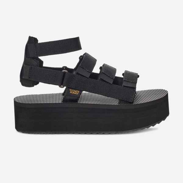 Hungary Teva Flatform Mevia - Női Platform Szandál Fekete - 263-SBIAZ